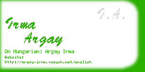 irma argay business card